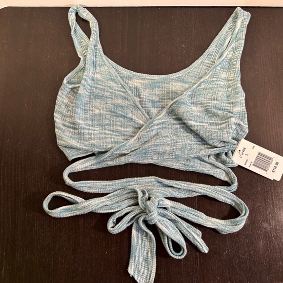 L*Space Zephyr Knit Midi Skirt & Zephyr Wrap Top Poolside/Blue Size L - Picture 8 of 14